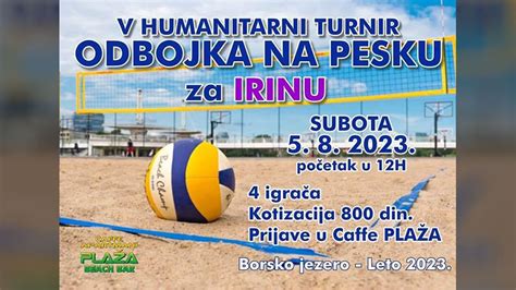 U Subotu Humanitarni Turnir U Odbojci Na Pesku Na Borskom Jezeru Bor