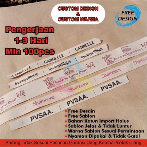 Katun Hijab Labels Gamis Labels Pcs Anniversary Soft Imported