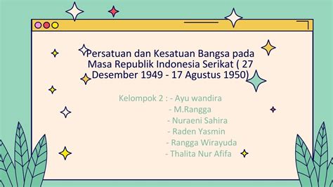 Persatuan Dan Kesatuan Bangsa Pada Masa Republik Indonesia Serikat 27