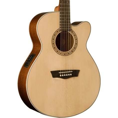 Washburn Wg Sce Harvest Series Grand Auditorium Acoustic Guitar Natural