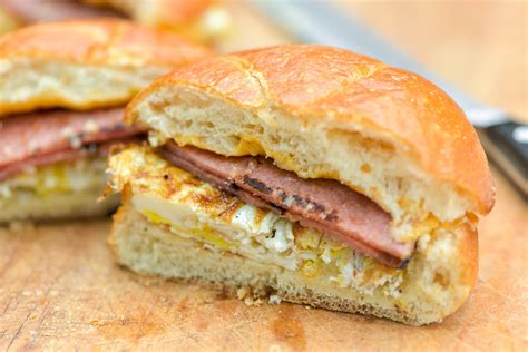 New Jersey Grilled Taylor Ham Pork Roll Breakfast Sandwiches Recipe