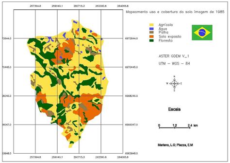 Mapa de uso e ocupação do solo de 1985 Figure 2 Map of land use and