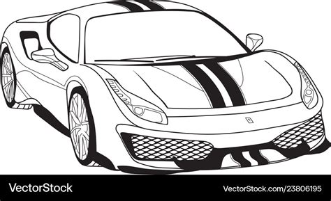 Ferrari 488 Pista Royalty Free Vector Image Vectorstock