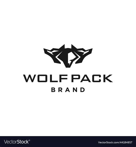 Wolfpack logo icon three headed wolf modern Vector Image