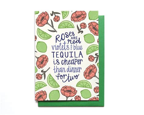 Funny Anti-love Card Funny Valentines Day Card Love Stinks Card Tequila ...