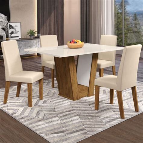 Mesa De Jantar Lugares Floripa Seda Blonde Nude Viero M Veis