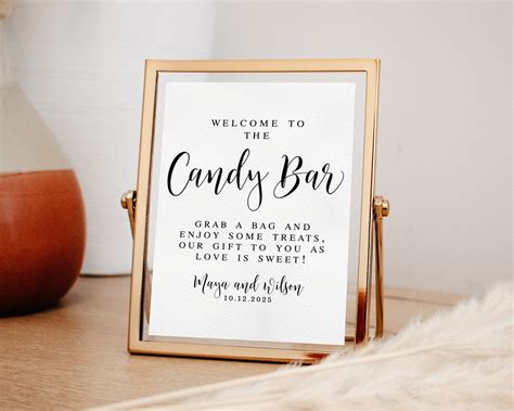 Candy Bar Sign Wedding Signs Wedding Decor Enjoy Some Treats Sweet