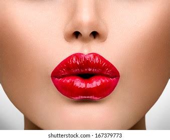 Sexy Lips Beauty Red Lip Makeup Stock Photo Shutterstock