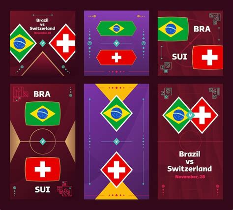 Brasil Vs Su A Match World Football Banner Vertical E Quadrado