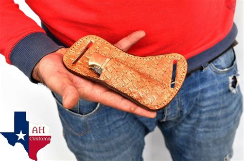 Hand Made Pure Leather Engraved Horizontal Sheath Holster For Etsy