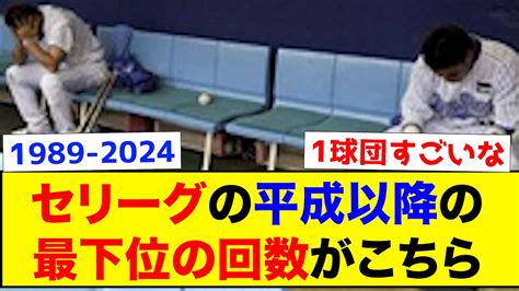 【衝撃】セリーグの平成以降の最下位の回数がこちらww【なんj反応集】 Youtube