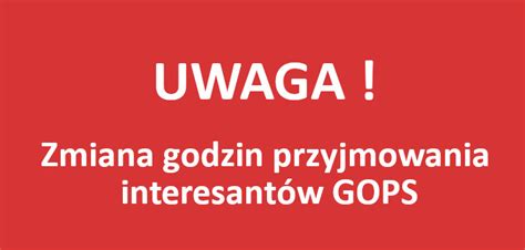 Zmiana godzin przyjmowania interesantów Gminny Ośrodek Pomocy