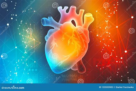 Human Heart. Digital Technologies in Medicine Stock Illustration ...