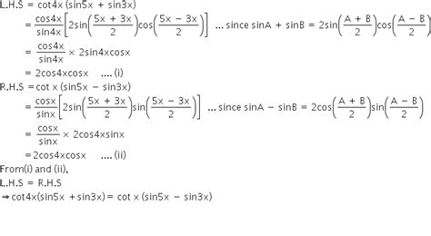 Cot 4x Sin5x Sin3x Cot X Sin5x Sin3x Fmsl8n00 Mathematics