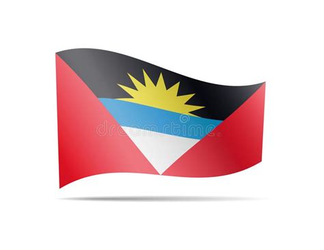 Bandera De Antigua Que Agita Y De Barbuda En El Viento Stock De