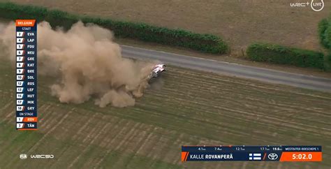 WRC Rali de Ypres Bélgica PE2 Kalle Rovanperä capotou e abandonou