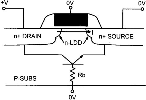 Cross Section Of An Nmos Transistor Schematically Showing The Parasitic Download Scientific