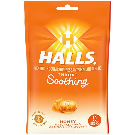 Halls Throat Soothing Honey Cough Drops 30 Drops Walmart Business