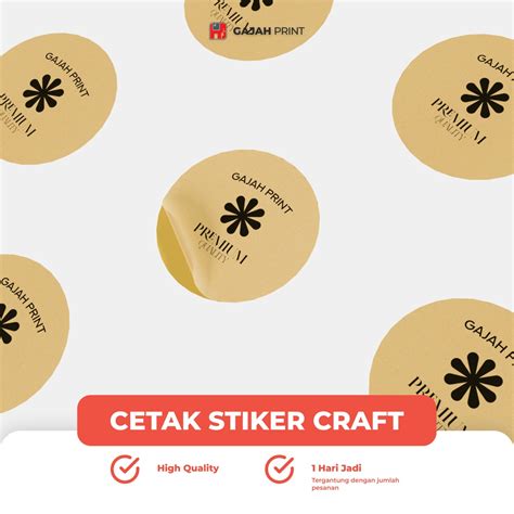 Jual Cetak Stiker Label Craft Cutting Kiss Cut Sticker Kraft