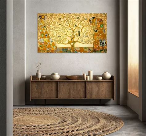 Árbol De La Vida Klimt 100x60 Cuadro Canvas C marco Bastidor