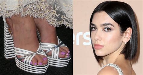 Dua Lipas Nude Feet In Sexy Sundance Silver Platform Sandal DaftSex HD