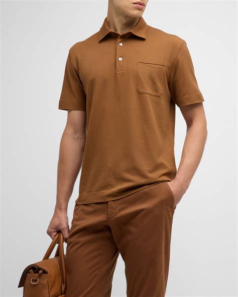 ZEGNA Men S Pocket Polo Shirt Neiman Marcus