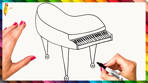 How To Draw A Piano Step By Step Piano Drawing Easy Youtube