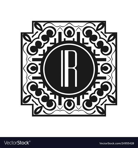 Art Deco Modern Monogram Royalty Free Vector Image