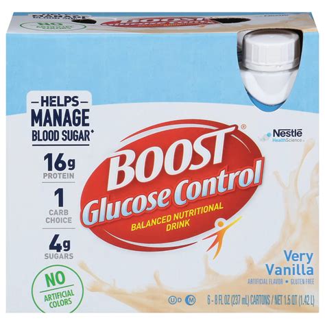 BOOST Glucose Control Nutritional Drinks 6 pk Bottles - Very Vanilla ...