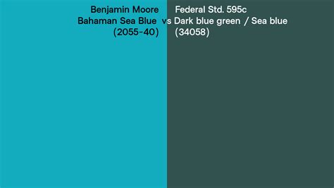 Benjamin Moore Bahaman Sea Blue 2055 40 Vs Federal Std 595c Dark