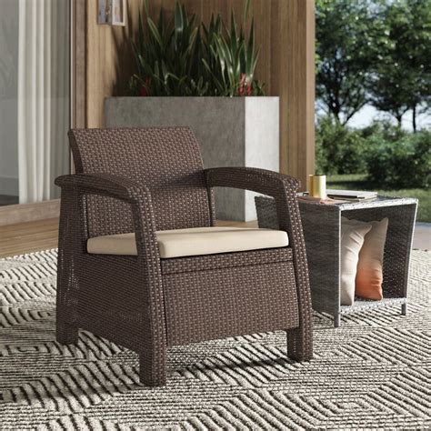 Mercury Row Berard All Weather Outdoor Patio Chair With Cushion