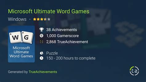 Microsoft Ultimate Word Games (Windows) Achievements