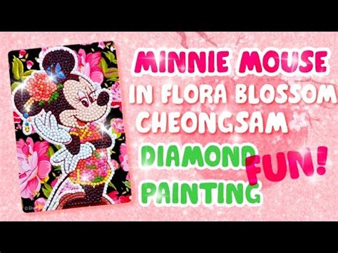 Dazzling Disney Delight Minnie Mouse In Flora Blossom Cheongsam Diamond