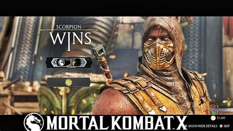 Mortal Kombat X Klassic Tower Gameplay Scorpion Gameplay Youtube