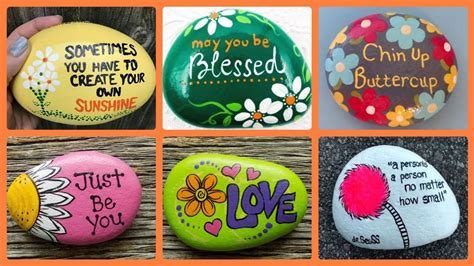 Words Of Encouragment Painted Rockspebble Craft With Inspirational