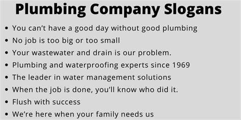 200 Memorable Plumbing Company Slogans And Taglines