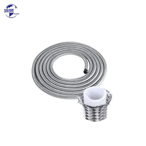 High Temp R Flexible Stainless Steel Braided Ptfe Hose With