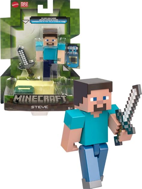 Minecraft Steve figur med svärd och en portal del 8 cm HMB17