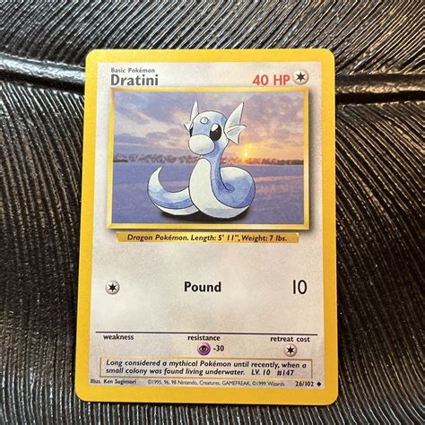 Pokemon Dratini WOTC Base Set Uncommon 26 102 Unlimited 1999 EBay