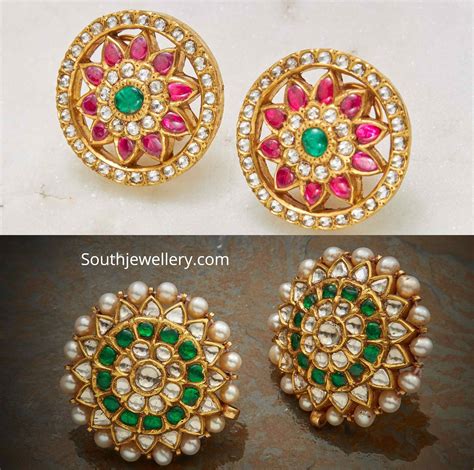 Kundan stud earrings - Indian Jewellery Designs