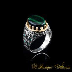 Royal Collection Black Aqeeq Ring No Boutique Ottoman Exclusive