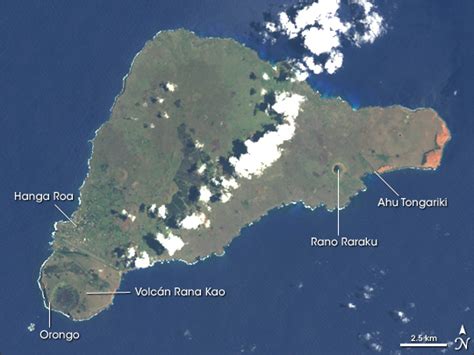 Map of Easter Island (Satellite Map) : Worldofmaps.net - online Maps ...