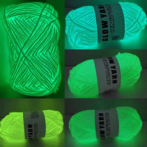 Novel Functional Yarn Glow In The Dark Polyester Luminous Chunky