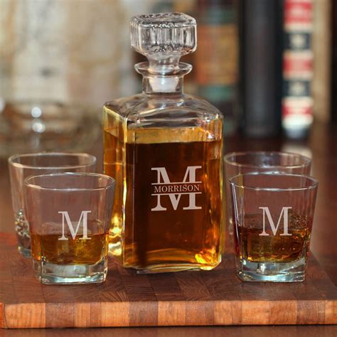 Personalized Pc Whiskey Decanter Set Decanter And Glasses Gift Set