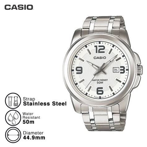 Casio Jam Tangan Pria Enticer MTP 1314D 7AVDF Silver Lazada Indonesia