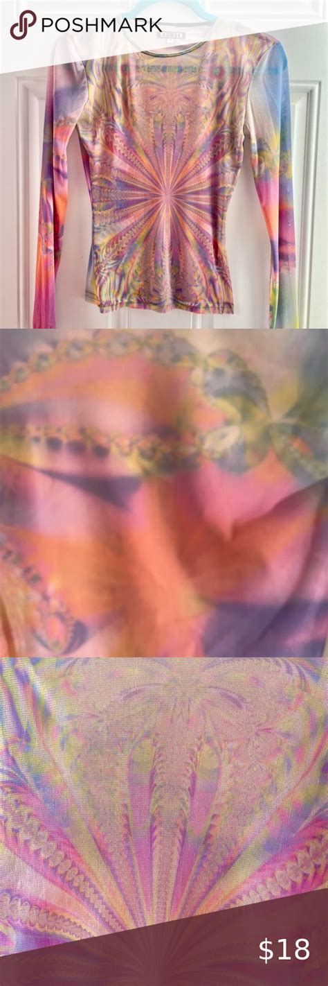 A Gold E Kaleidoscope Mesh Top Kaleidoscope Tie Dye Top Pink And