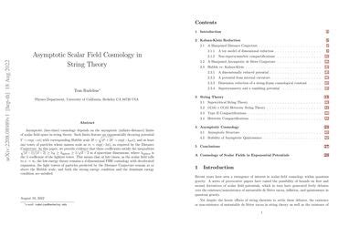 Asymptotic Scalar Field Cosmology In String Theory Papers With Code