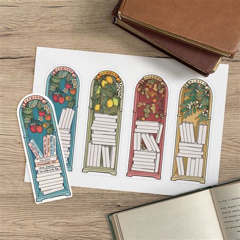 Book Tracker Bookmark Printable Bookmarks Set Of Etsy Artofit