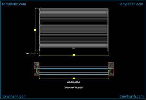 Enrolle Puerta De Dibujo Autocad Dwg Detalle De Planta Y Alzado De