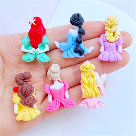 Pieces Brand New Cute Resin Mini Cartoon Princess Flat Back Convex